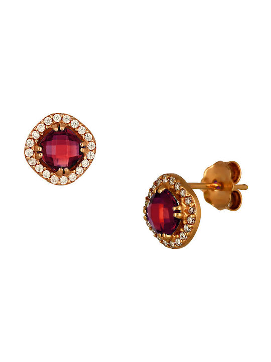 Earrings made of Pink Gold with Stones