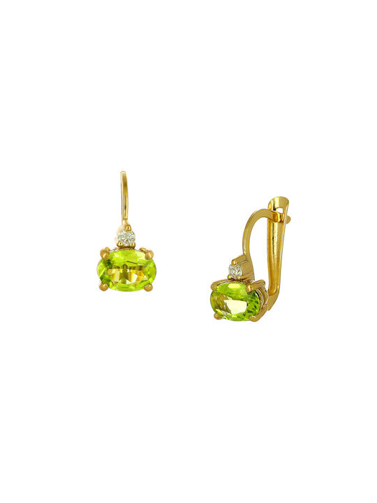 Earrings Pendants made of Gold 18K with Diamond