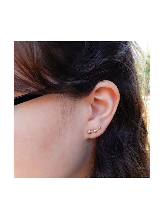 Обици Ear Climbers от Злато 14K с Перли