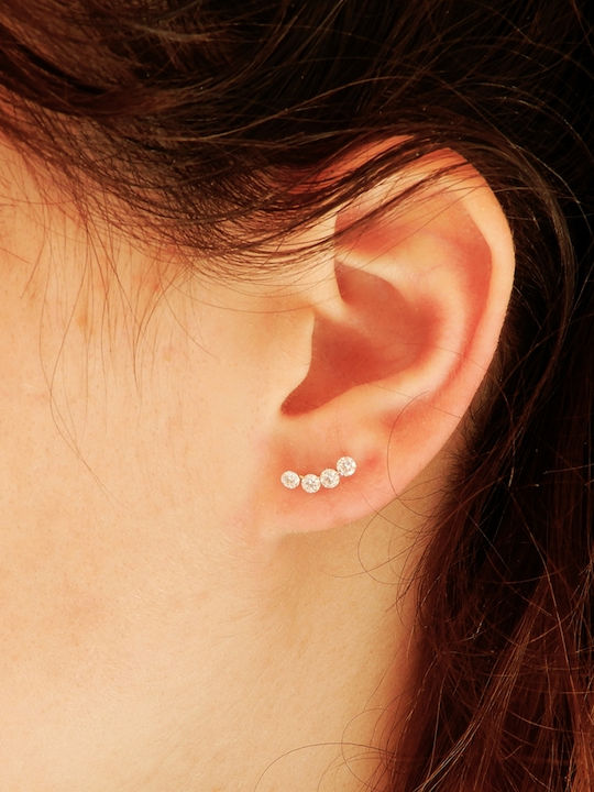 Sofistico Earrings Ear Climbers made of Gold 14K with Stones