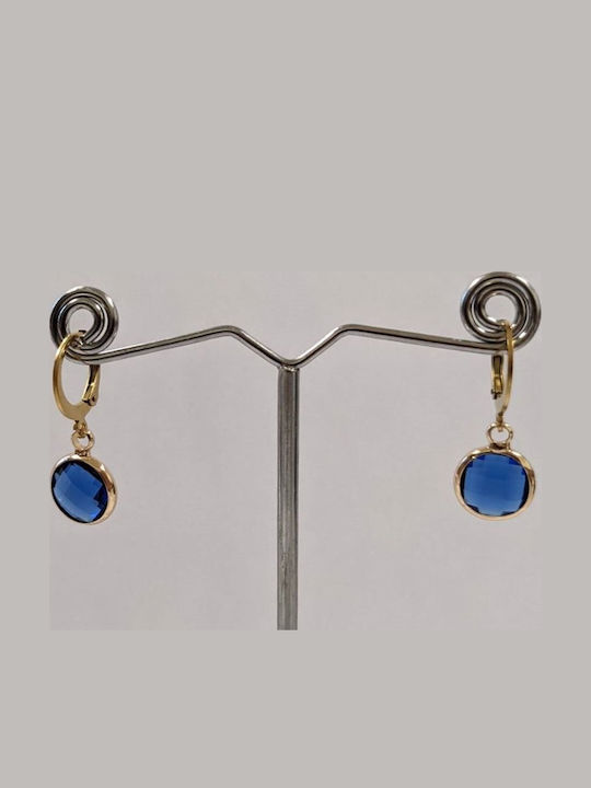 Kostibas Fashion Earrings made of Steel Gold Plated with Stones