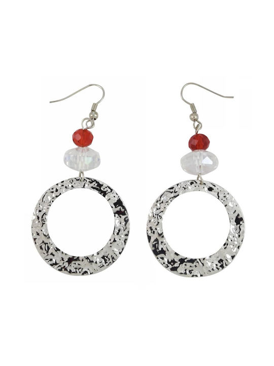 Earrings Hoops made of Silver with Stones