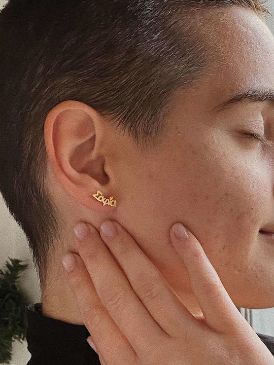 Goldsmith Μονό Σκουλαρίκι Ear Climber από Ασήμι Επιχρυσωμένο