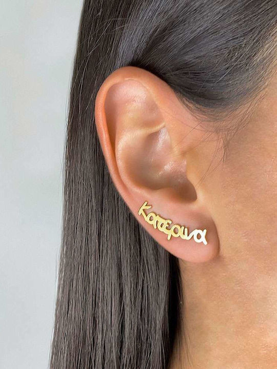 Goldsmith Single Earring Ear Climber made of Silver Gold Plated
