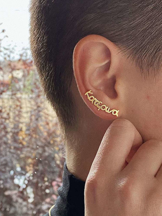 Goldsmith Single Earring Ear Climber made of Silver Gold Plated