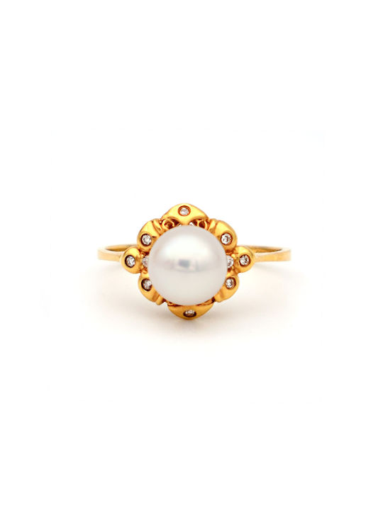 Damen Ring mit Perlen aus Gold 18K