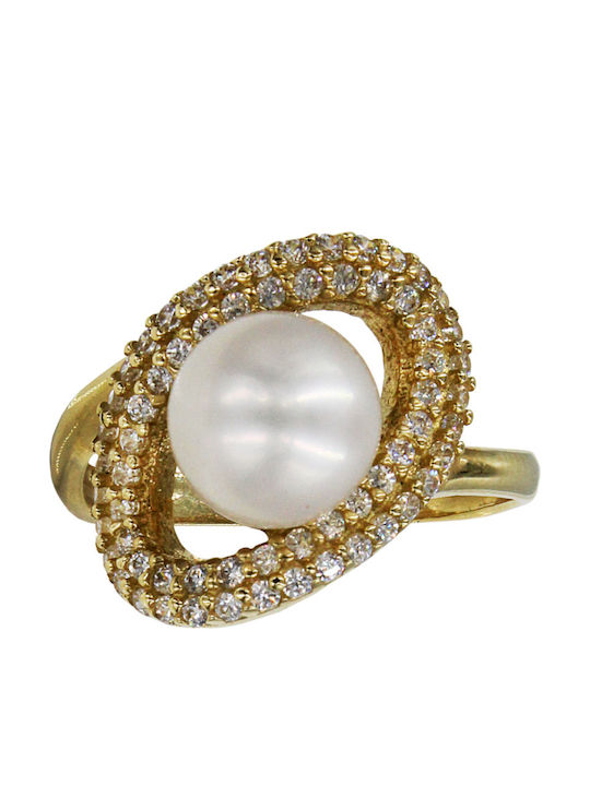 Roloi Kaliamanis Damen Ring mit Perlen aus Gold 14K