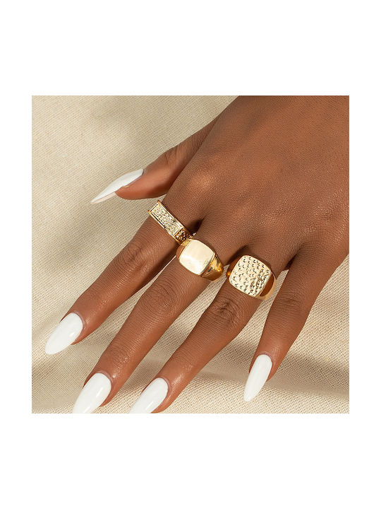 Set Women's Rings Gold Plated