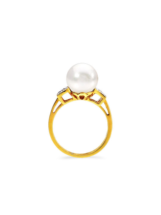 Damen Ring mit Diamanten aus Gold 18K