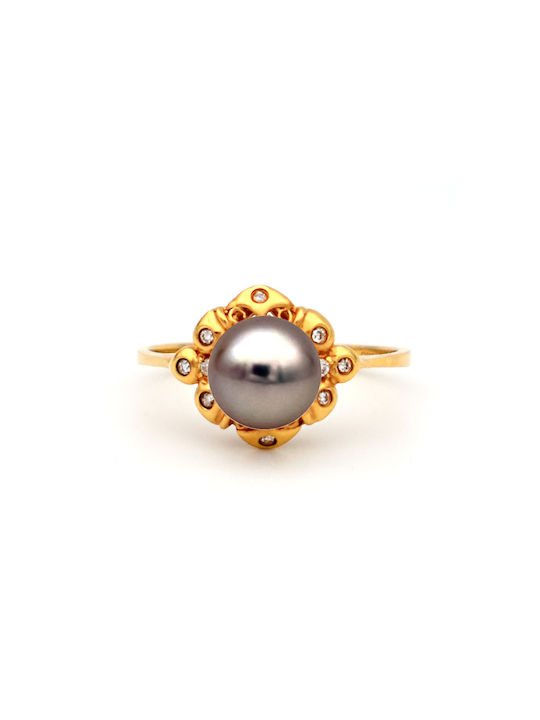 Women's Ring with Pearls from Gold 18K