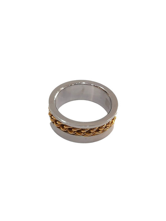 Bd Jewelery Herren Ring Ehering aus Stahl Vergoldet