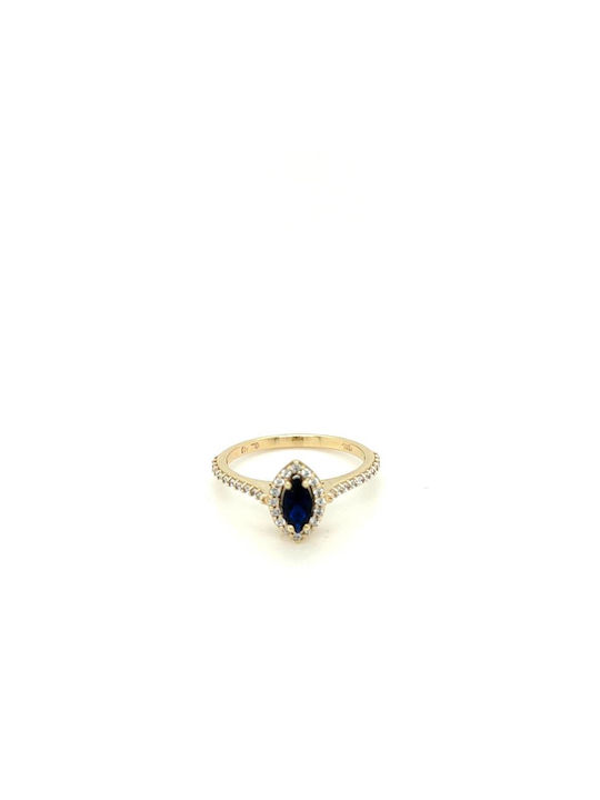 Women's Ring with Zircon from Gold 14K