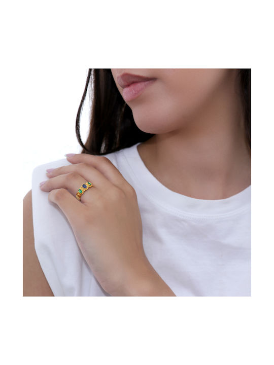 Damen Ring mit Steinen aus Gold 18K