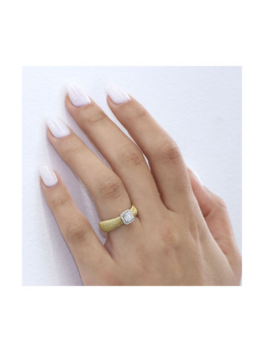 Damen Ring mit Diamant aus Weißgold 18K