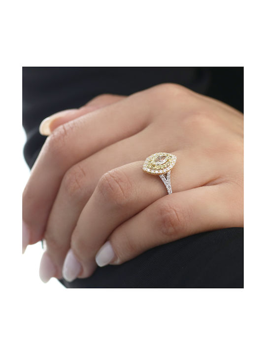 Damen Ring mit Diamanten aus Weißgold 18K