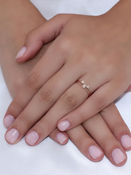 Damen Ring mit Diamant aus Roségold 14K