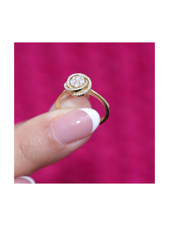 Damen Ring mit Diamant aus Gold 18K