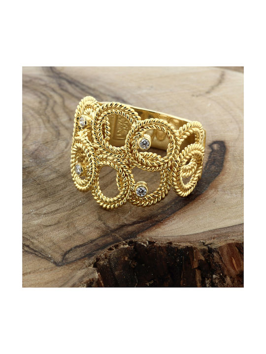 Damen Ring mit Diamant aus Gold 18K