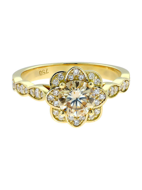 Women's Ring with Diamond from Gold 18K