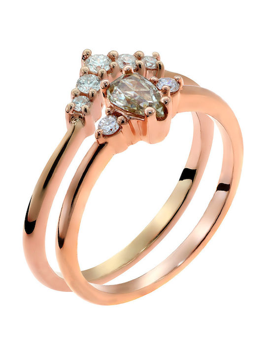 Women's Gold Eternity Ring with Diamond 18K