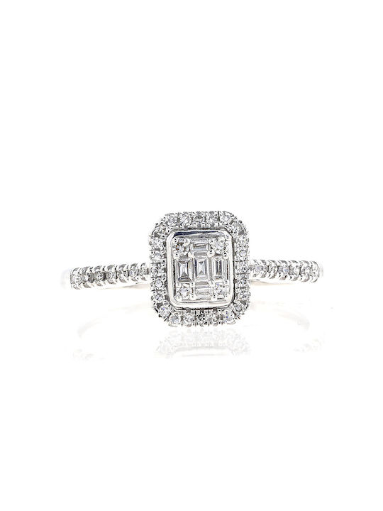 Women's White Gold Ring with Diamond 14K