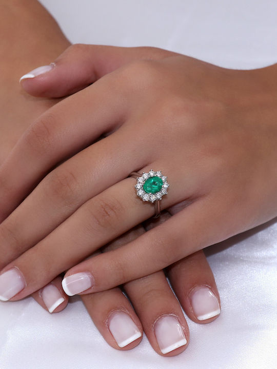Damen Ring mit Diamant aus Weißgold 18K