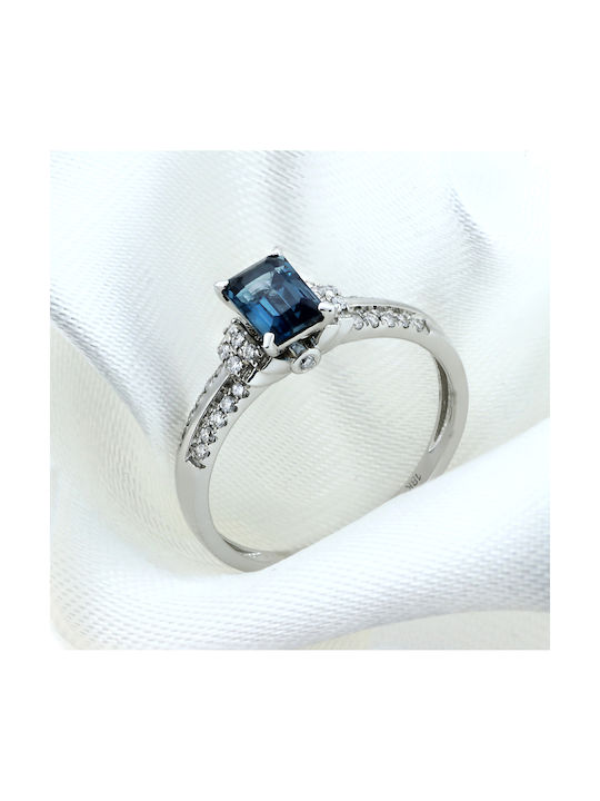 Women's White Gold Ring with Diamond 18K