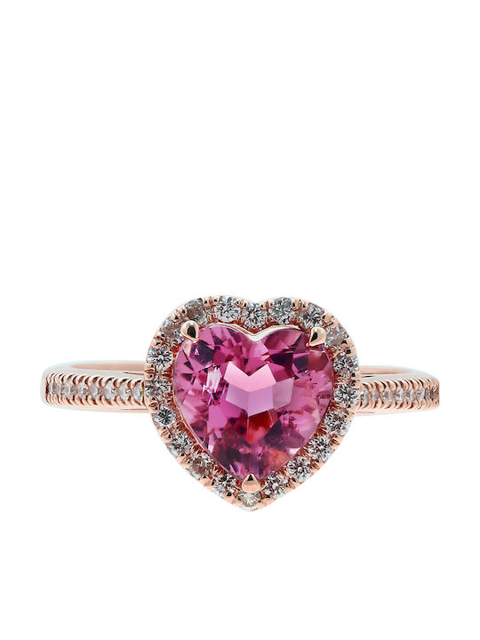 Damen Ring mit Diamant aus Roségold 18K