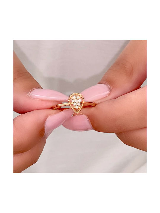 Women's Ring with Diamond from Rose Gold 18K