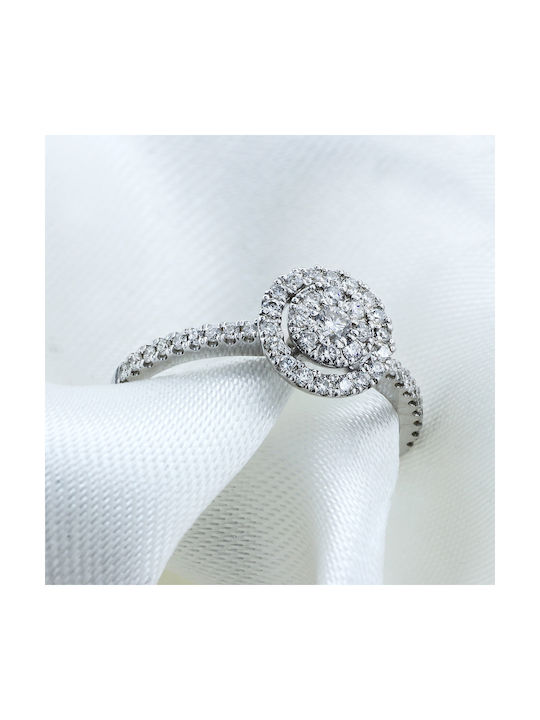 Women's White Gold Ring with Diamond 18K