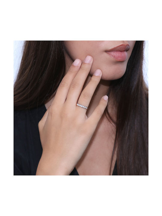 Damen Ring mit Diamanten aus Weißgold 18K