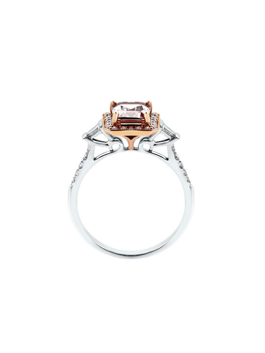 Damen Ring mit Diamanten aus Weißgold 14K