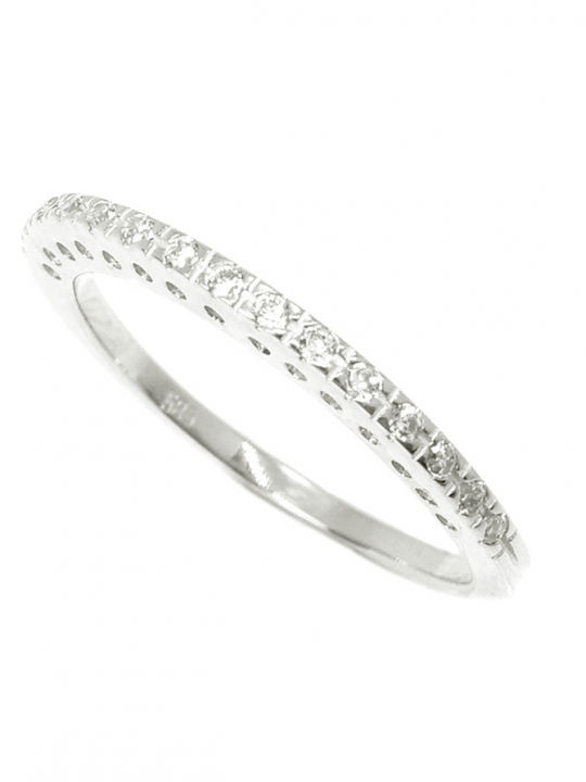 Art d or Damen Ring Halbring mit Zirkonia aus Weißgold 14K