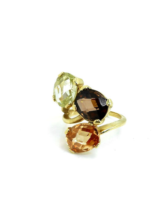 Women's Gold Ring with Zircon 14K