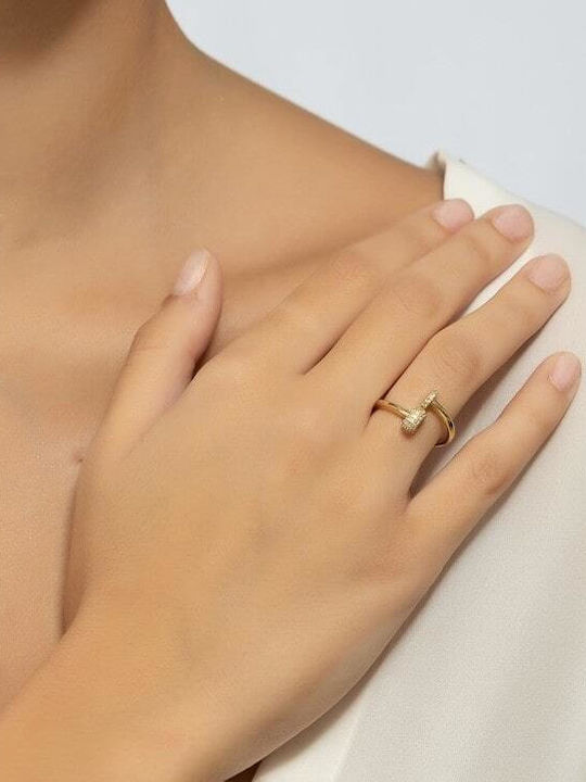 Eforo Дамски Пръстен с Циркони от Злато 14K
