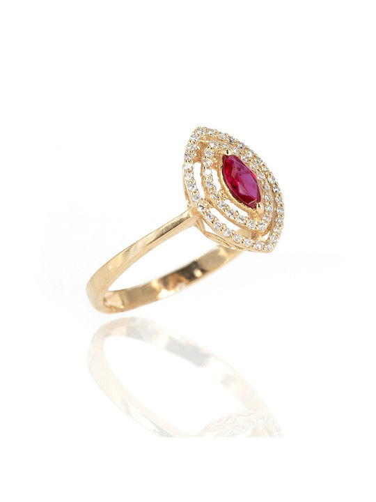 Damen Ring mit Steinen aus Gold 18K