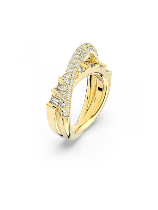 Swarovski Women's Gold Plated Eternity Rings Set Rota