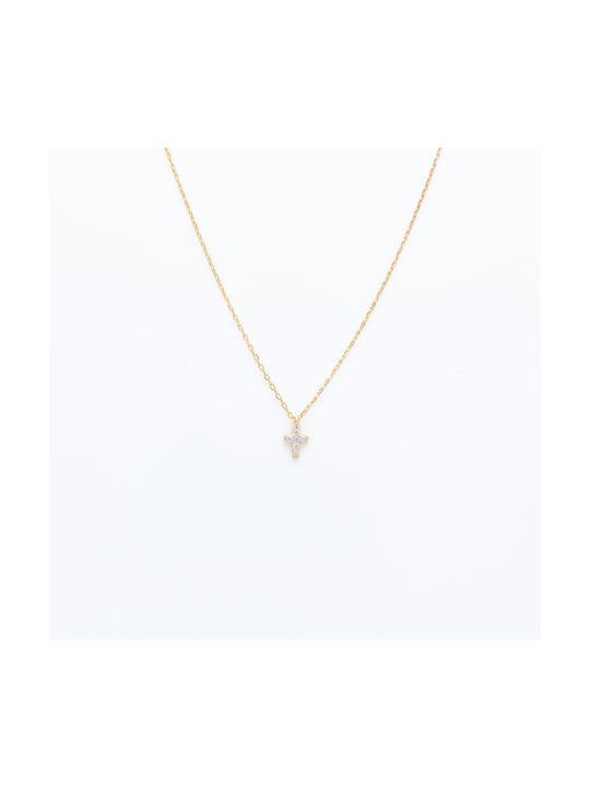 Women's Cross from Gold Plated Silver with Chain