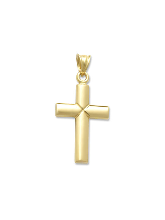 Men's Gold Cross 14K Double Sided with the Crucified