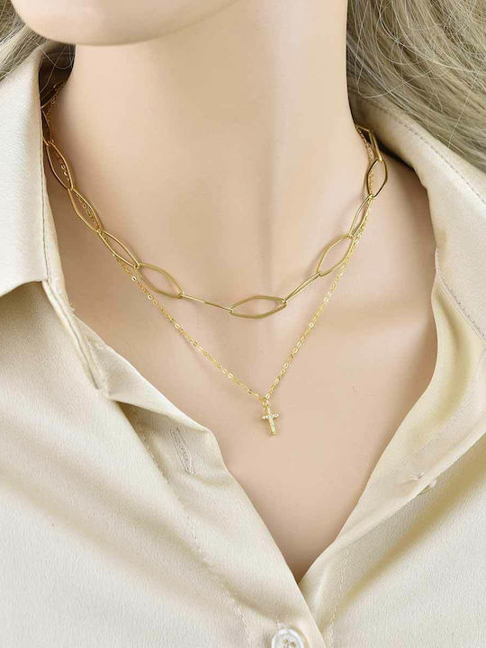 Goldjewels Ασημένιος Σταυρός Επιχρυσωμένος