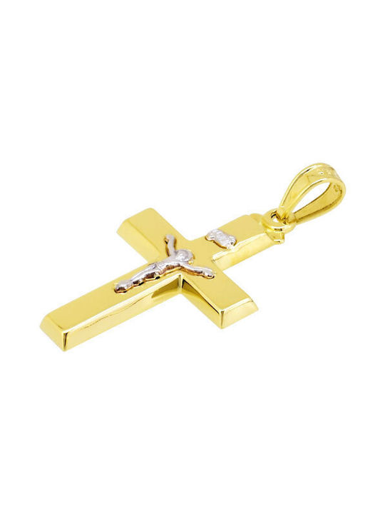 Men's Gold Cross 14K with the Crucified with Chain