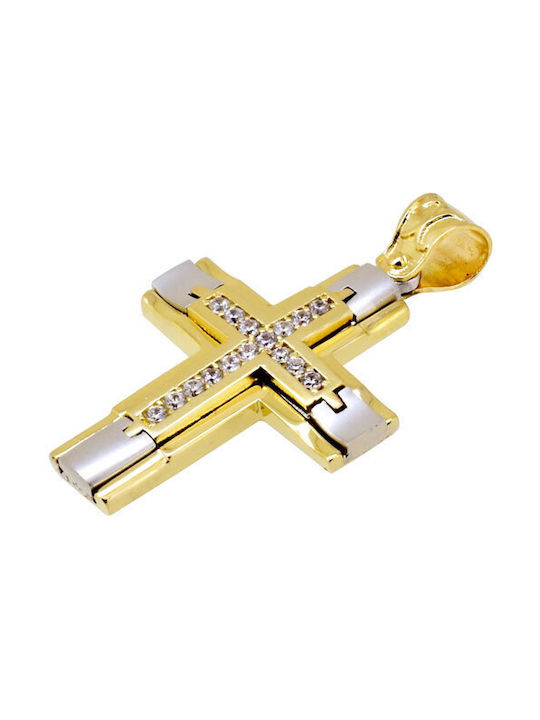 Damen Gold Kreuz 14K mit Kette