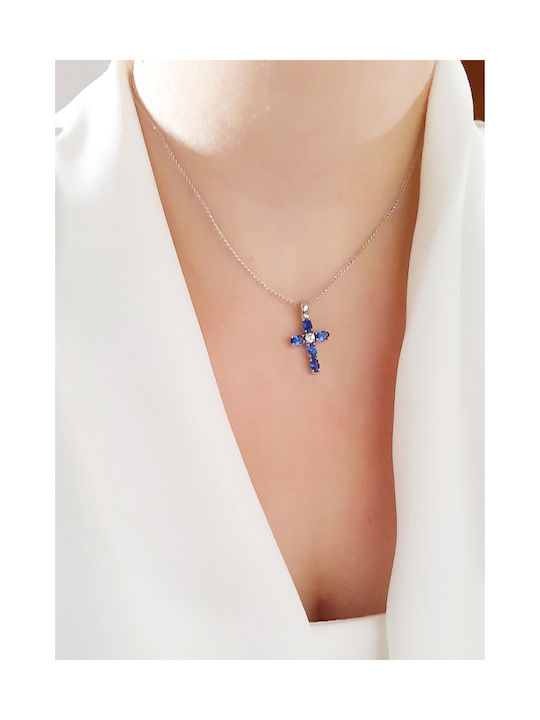 Women's White Gold Cross 14K with Chain