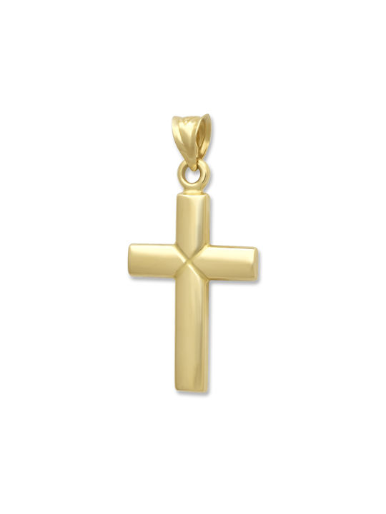 Herren Gold Kreuz 14K Beidseitig mit dem Gekreuzigten