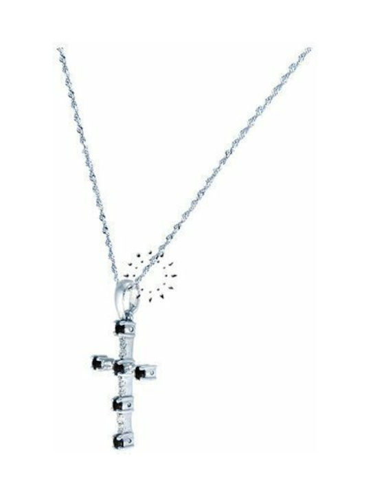 White Gold Cross 14K with Chain