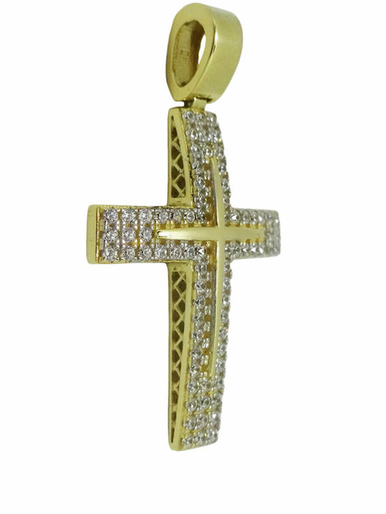 Goldjewels Women's Gold Cross 14K Double Sided