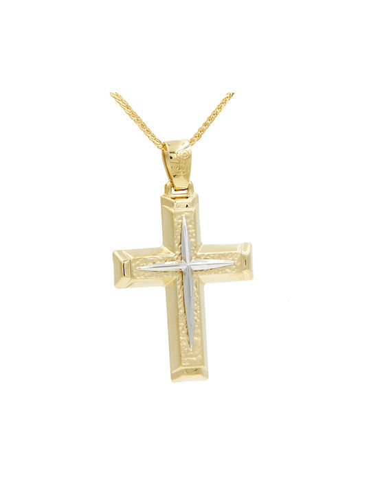 Femeiesc Aur alb Cruce 14K