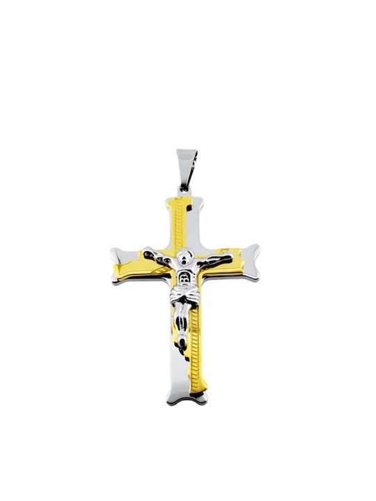 Men's Cross from Steel with Chain