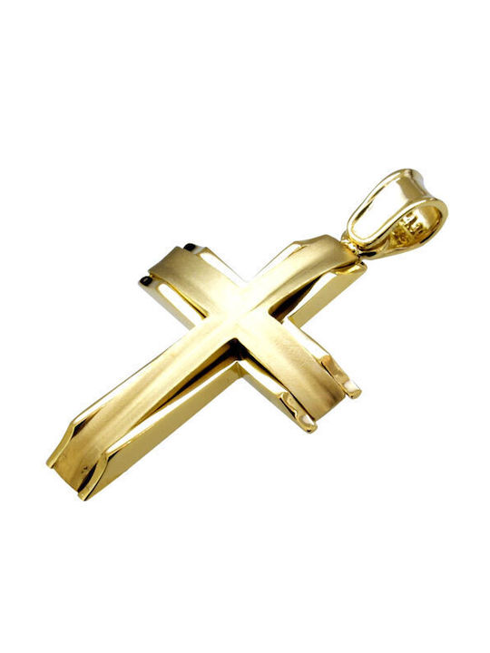 Herren Gold Kreuz 14K mit Kette