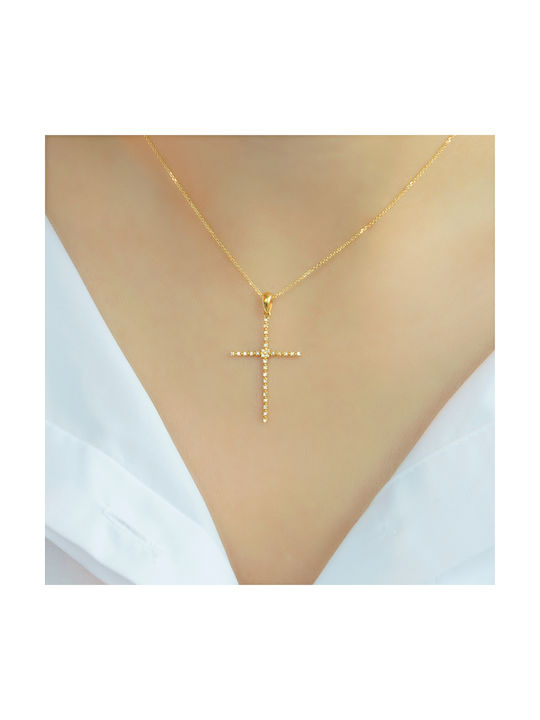 Gold Kreuz 18K mit Kette